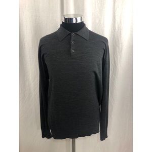 *SOLD* PRADA Grey Long-sleeved Worsted Wool Polo